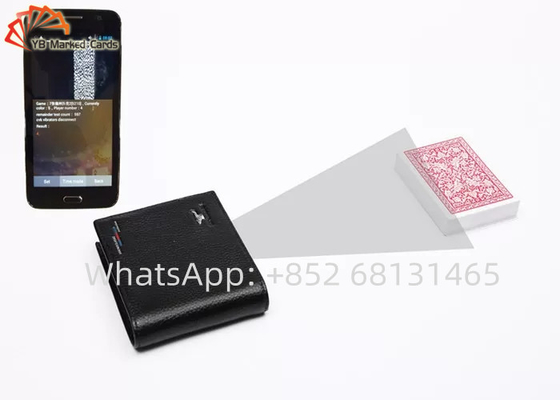 Foldable Poker Cheating Device Leather Wallet Camera Poker Analyzer