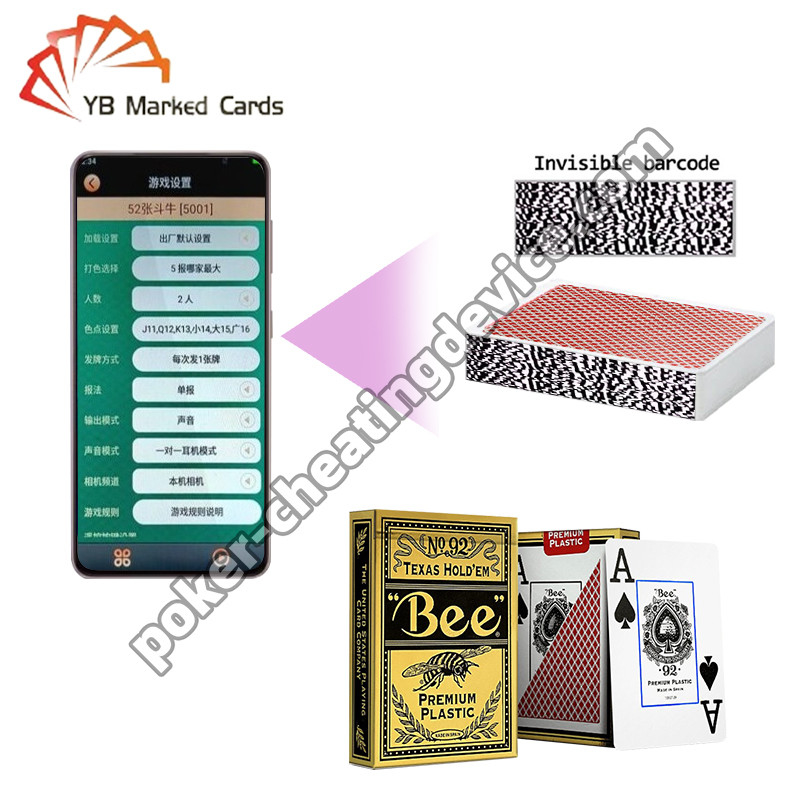 Bee Entertainment Special Barcode Marked Cards Decks Plastic Texas Hold'em Wide Cards