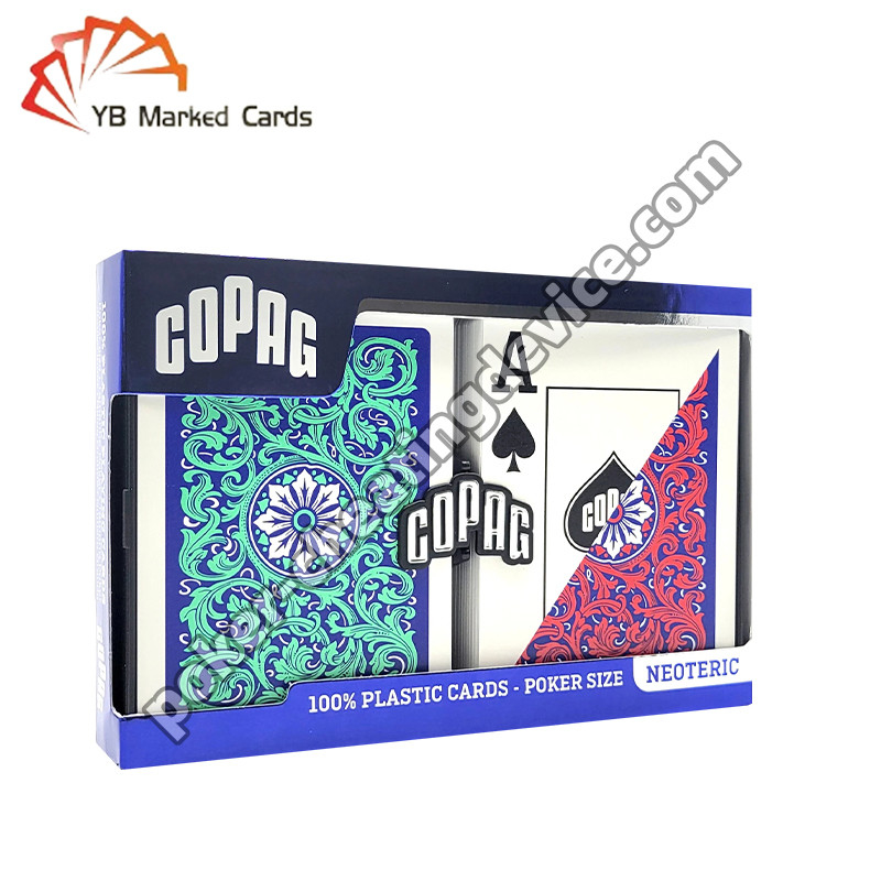 Copag Marked Poker Deck Green / Red Double Deck Set For Reader Contact Lenses
