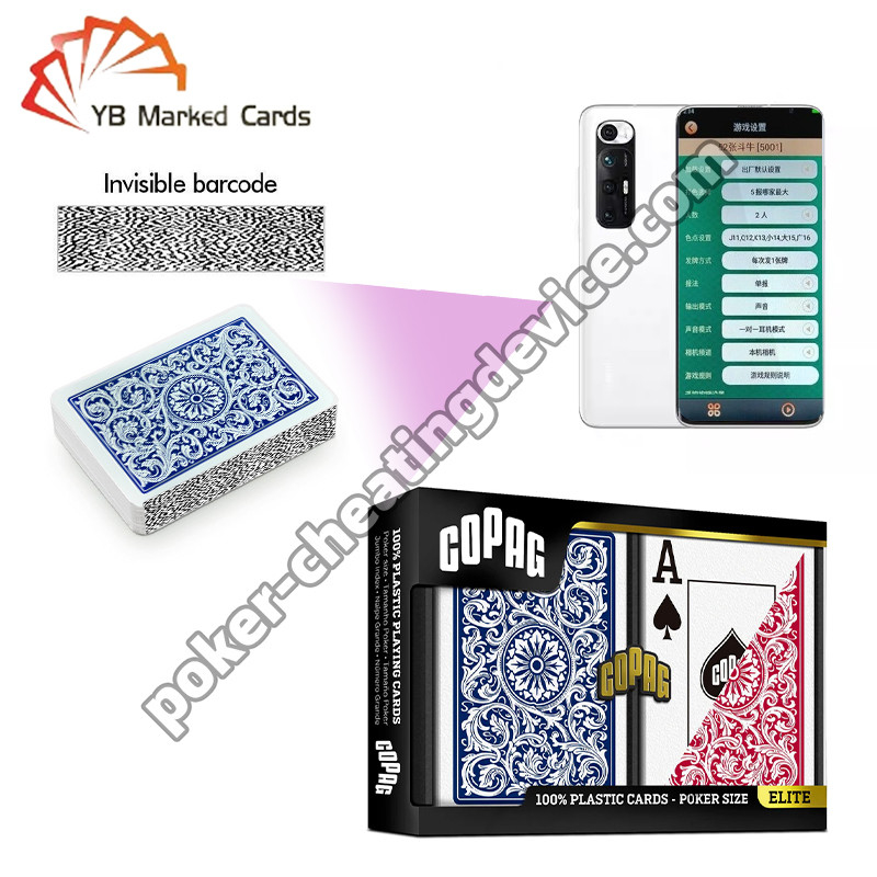 Copag 1546 100% Plastic Poker Barcode Marked Decks Blue / Red Deck Set