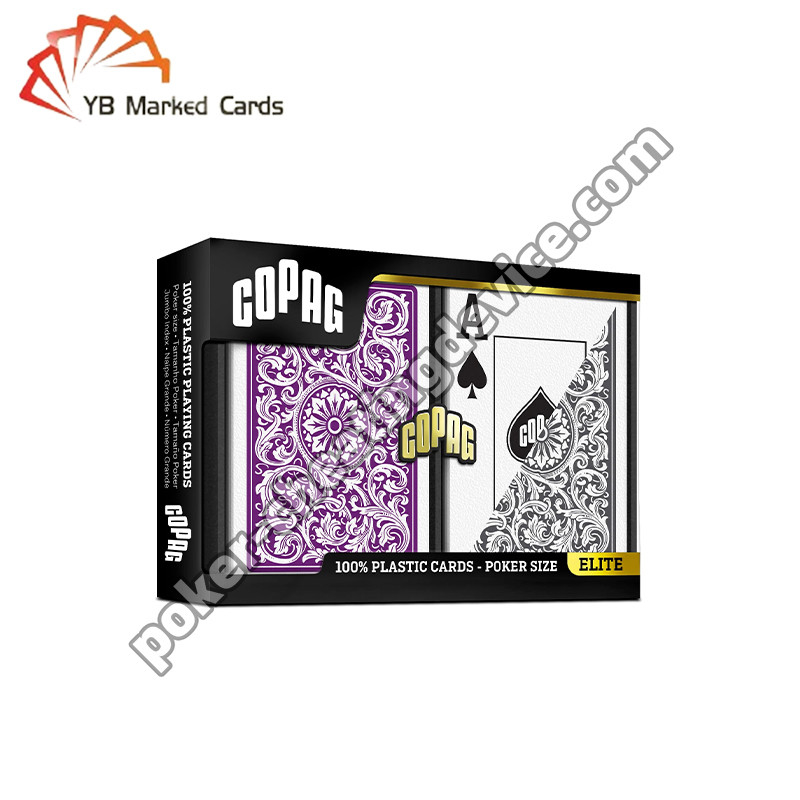 Copag 1546 100% Plastic Casino Barcode Marked Cards Purple / Grey Deck Set