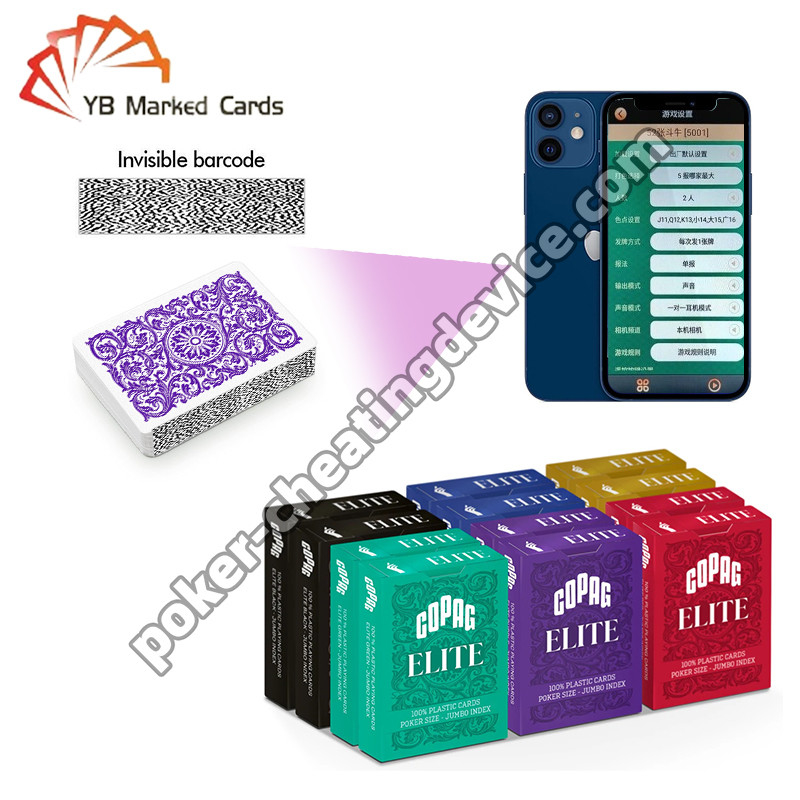 Copag Elite 100% Plastic Barcode Marked Poker Cards Standard Size Jumbo Index