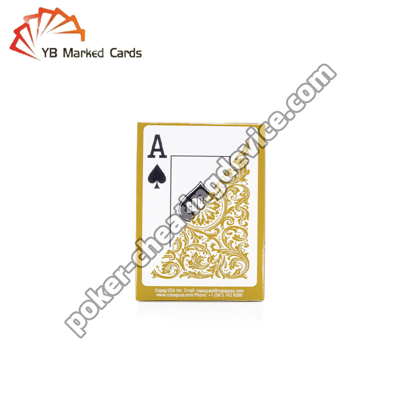 Copag Elite 100% Plastic Stealth Barcode Marked Poker Decks Gold Single Deck