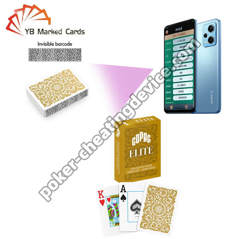 Copag Elite 100% Plastic Stealth Barcode Marked Poker Decks Gold Single Deck