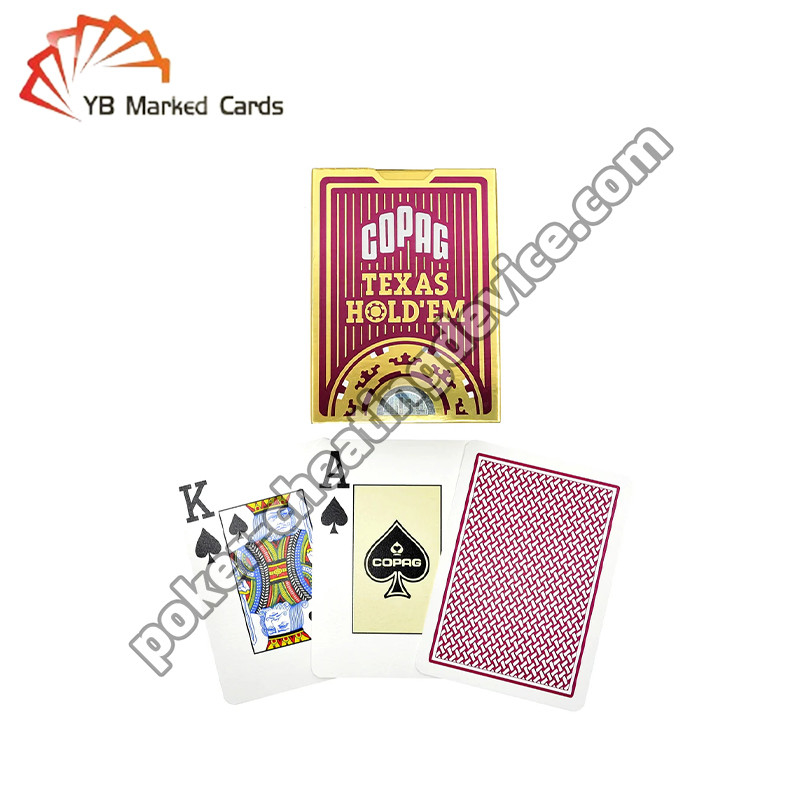 Copag Texas Hold'Em 100% Plastic Gambling Marked Cards Red Single Deck
