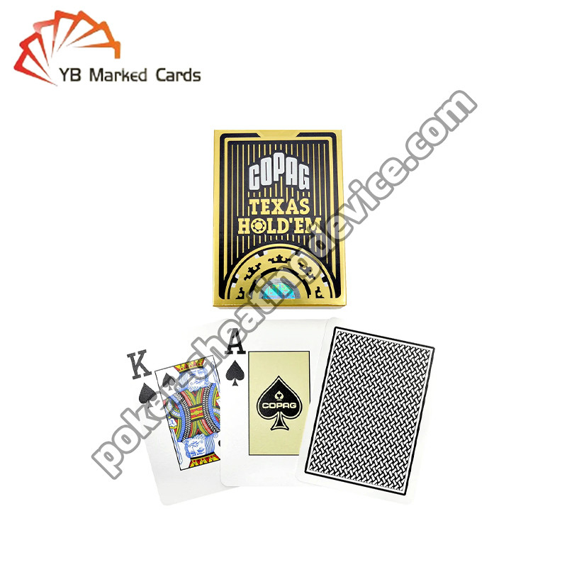 Copag Texas Hold'Em 100% Plastic Poker Analyzer Marked Cards Black Single Deck