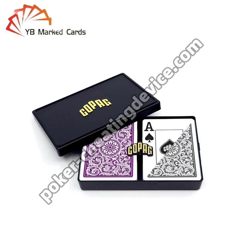 Copag 1546 100% Plastic Casino Infrared Marked Cards Purple / Grey Deck Set
