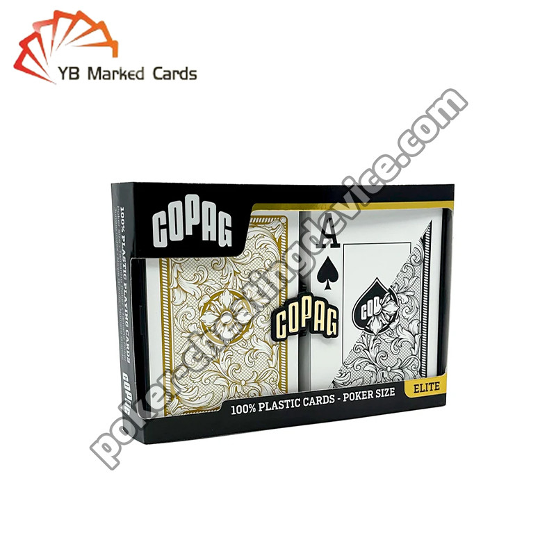 Copag Legacy Series 100% Plastic Back Marked Cards Black / Gold Deck Set