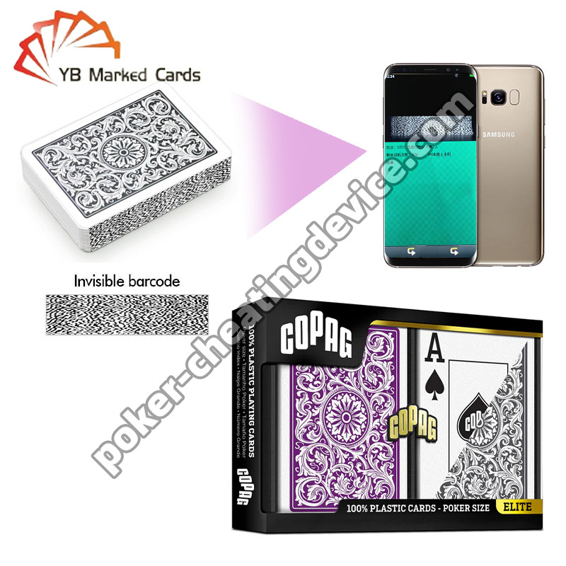 Copag 1546 Barcode Side Marked Cards Jumbo Index Purple / Grey Double Deck Set
