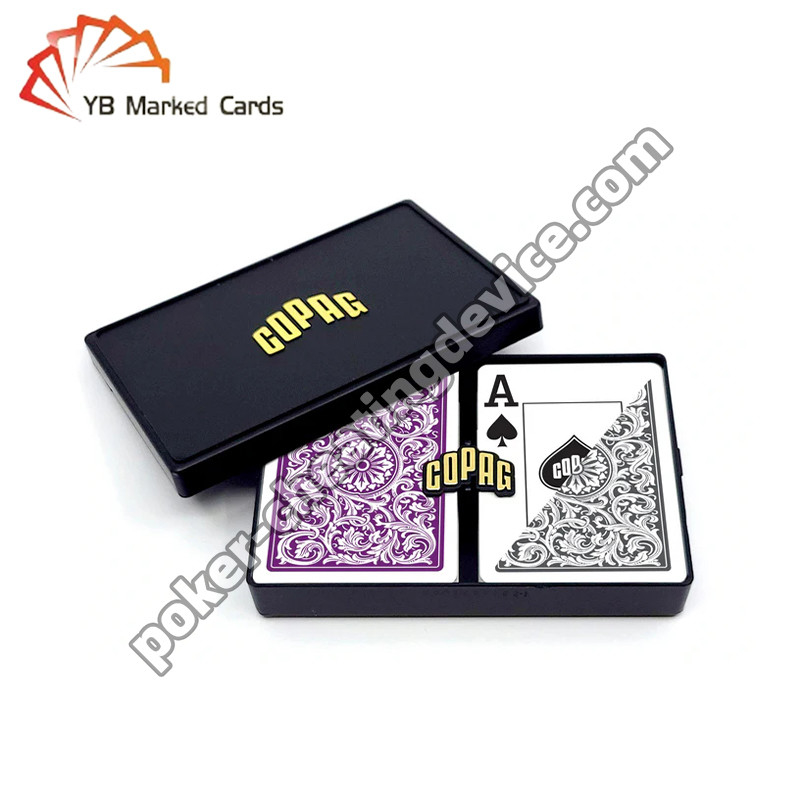 Copag 1546 Barcode Side Marked Cards Jumbo Index Purple / Grey Double Deck Set