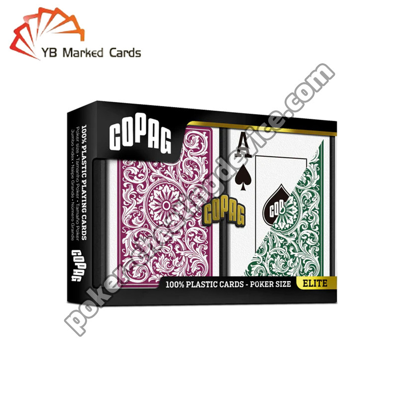 Copag 1546 Barcode Marked Playing Cards Jumbo Index Burgundy / Green Double Deck Set
