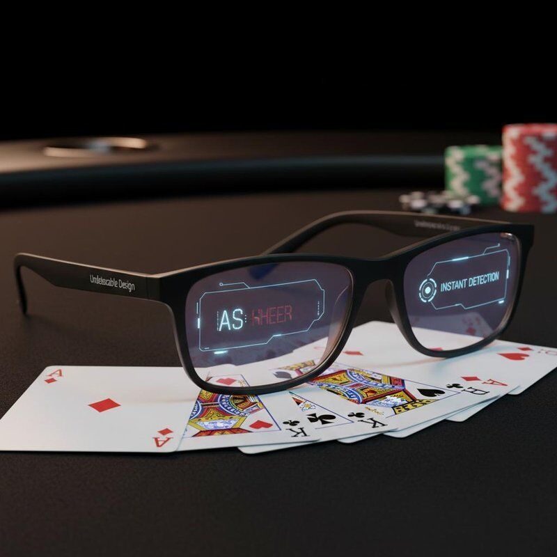 Poker Cheat Glasses with Instant Detection, Undetectable Design for All Infrared Marked Cards