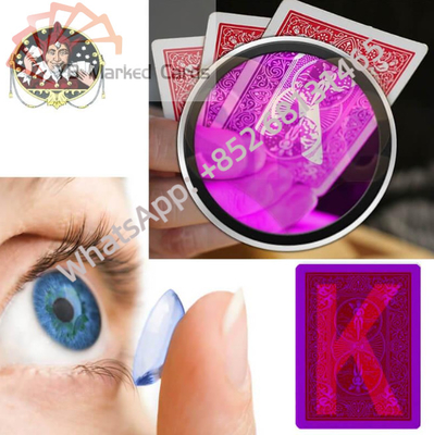 Luminous Blue Contact Lenses For Cheating Playing Cards 0.04mm Center Thickness