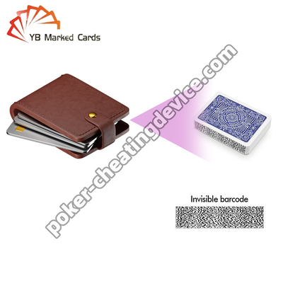 Black Leather Wallet Camera 40cm Scanning For Marked Barcode Poker Cards