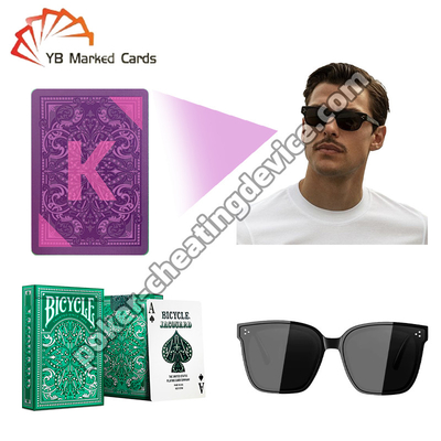 Bicycle Invisible Ink Cards Gold Stamping Green For UV Glasses