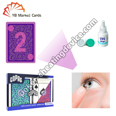 Copag Marked Poker Deck Green / Red Double Deck Set For Reader Contact Lenses