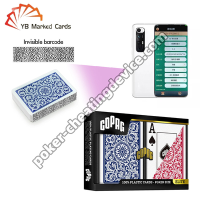 Copag 1546 100% Plastic Poker Barcode Marked Decks Blue / Red Deck Set
