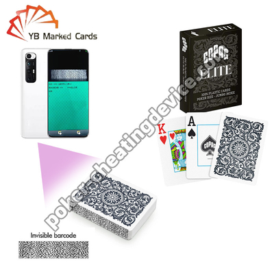 Copag Elite 100% Plastic Poker Cards With Hidden Barcodes Black Single Deck