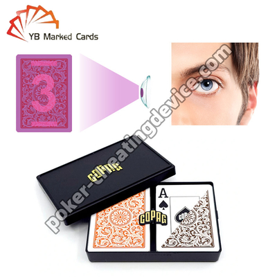 Copag 1546 100% Plastic Invisible Ink Playing Cards Orange / Brown Deck Set