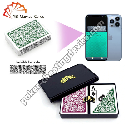 Copag 1546 Barcode Marked Playing Cards Jumbo Index Burgundy / Green Double Deck Set
