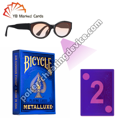 Bicycle Metalluxe Blue 2023 Invisible Ink Marked Playing Cards