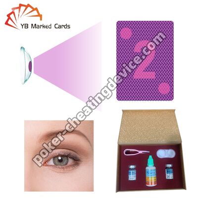 Invisible Ink Infrared Contact Lenses for Marked Poker Deck